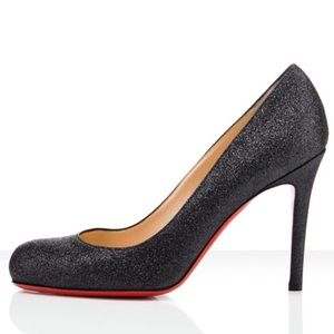 Christian Louboutin Black Glitter Pumps 100mm 41